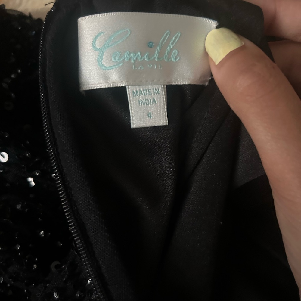 Camille La Vie Elegant Black Evening Gown